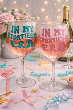 Forties Era Glass, Gift for Her, 40 Birthday Present, Present For Her, 40 Today