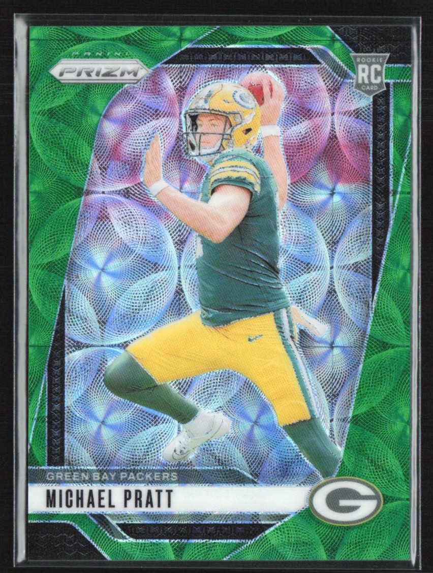 Michael Pratt 2024 Panini Prizm Green Scope RC /75 #379 Green Bay Packers