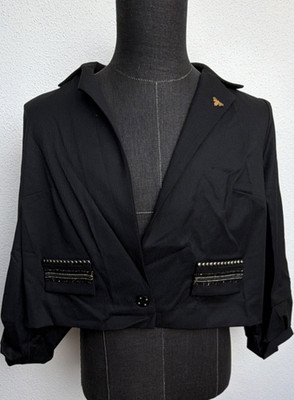 La Mode Est à Vous Damen Kurzjacke VESSANARBARO schwarz 38 goldene Biene