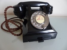 SUPERB RESTORED  BLACK BAKELITE VINTAGE TELEPHONE. 332L WITH DRAWER.