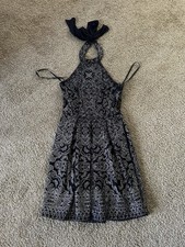 B Darlin Navy/Silver Formal Dress Size 3/4