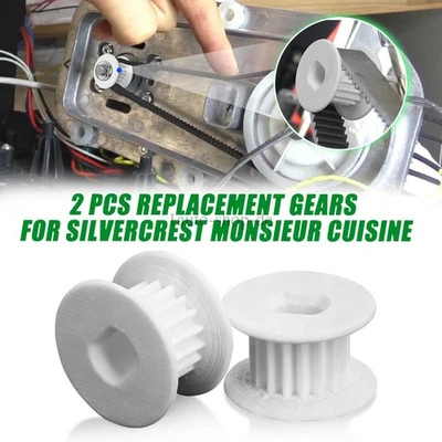 JERBOR 2x Zahnrad passend für Silvercrest Monsieur Cuisine Connect SKMC 1200 Zahnriemen