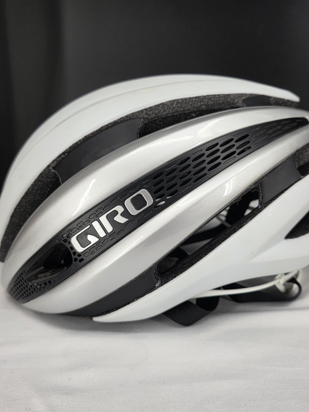 Giro Synthe Road Bike Helmet Small 51-55cm Matte White Silve