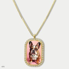 Stunning French Bulldog Small Dog Fashion Pendant Necklace Chain Graphic Dog Tag