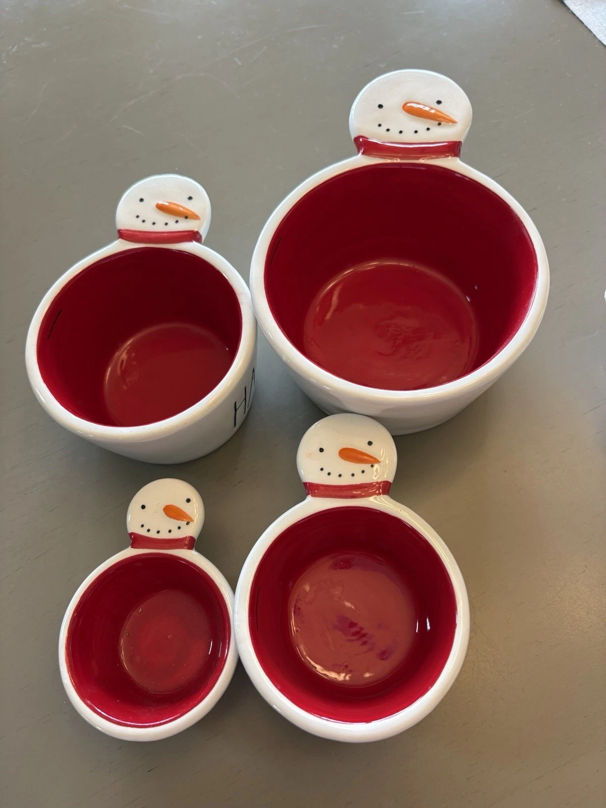 Rae Dunn Snowman Handle Measuring Cup Set