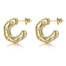 Gold hoop Earrings for Women Girls,14K Gold Plated Hoop Earrings