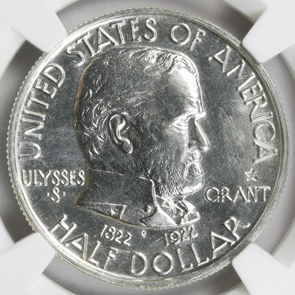 1922 Grant 50c Commemorative Half Dollar NGC Unc Details Obverse Scratched - Image 3 of 4