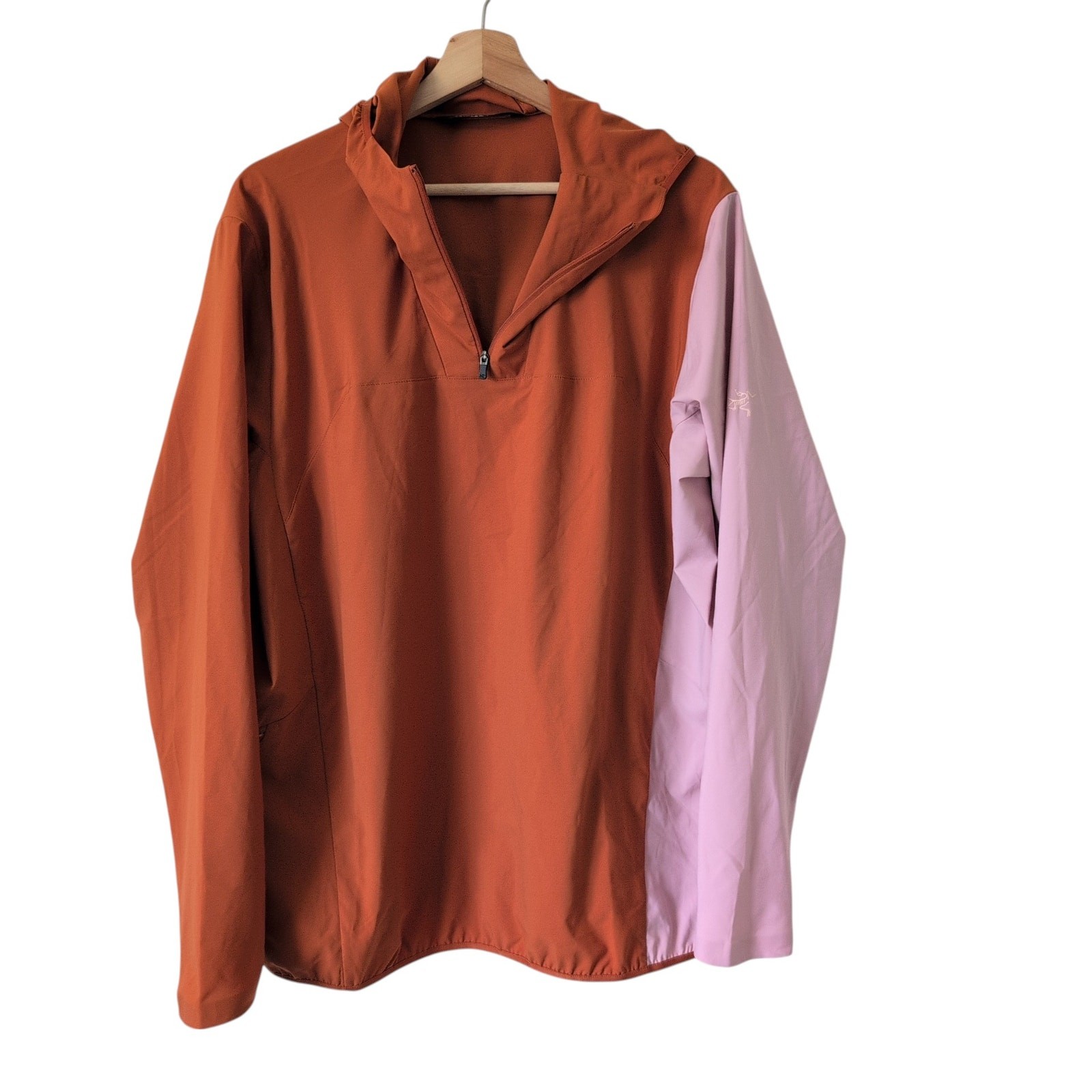Pullover Arc'teryx Sima nuovo con etichette giacca con cappuccio donna XL arancione rosa escursionismo RARO