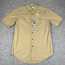 Carhartt Rugged Flex Button Down Shirt Relaxed Fit Brown Mens Small S