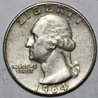 1964-D Washington Quarter - 90% Silver - XF/AU - #0445EA