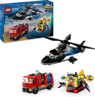 Lego City Kombinationsset 60462 Hubschrauber LöSchauto U Boot 3 Minifiguren