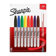 Permanent Markers, Fine Point, Assorted Colors, 8 Count School, Office, Arts...