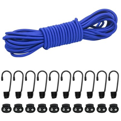 Gummiseil Gummiband Expanderseil 6mm 10m mit Haken Dunkelblau DIY Zubehör