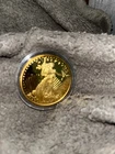 liberty big gold coin clean