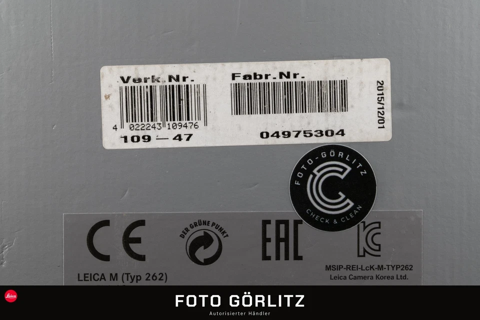 Leica M Typ262 negro 10947 (servicio 14.12.2023) FOTO-GÖRLITZ compra+venta - Imagen 2 de 4