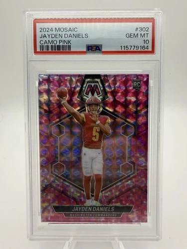2024 Panini Mosaic - Rookies Jayden Daniels #302 Camo Pink Mosaic Prizm (RC)