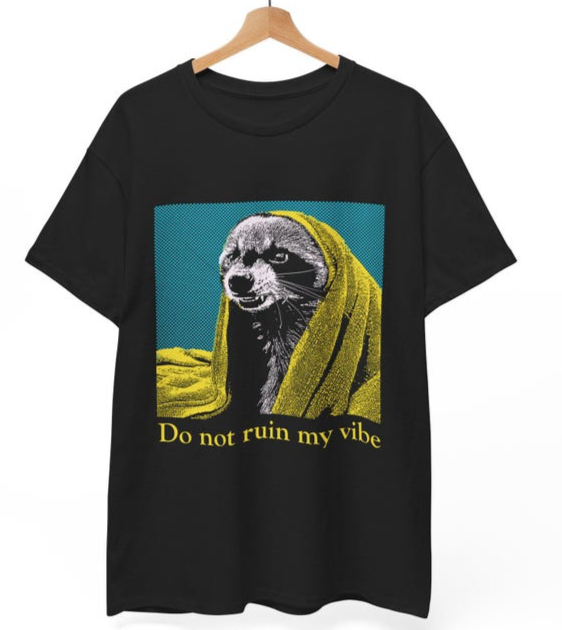 Do Not Ruin My Vibe Raccoon T-Shirt | Funny Meme Tee | Trash Panda Gift