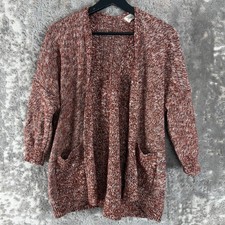 Universal Thread Size S Open Front Cardigan Sweater Red Pocket Casual