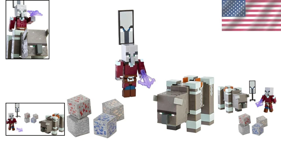 Minecraft Ravager & Raid Captain Action Figures 2-Pack - Image 2 of 4