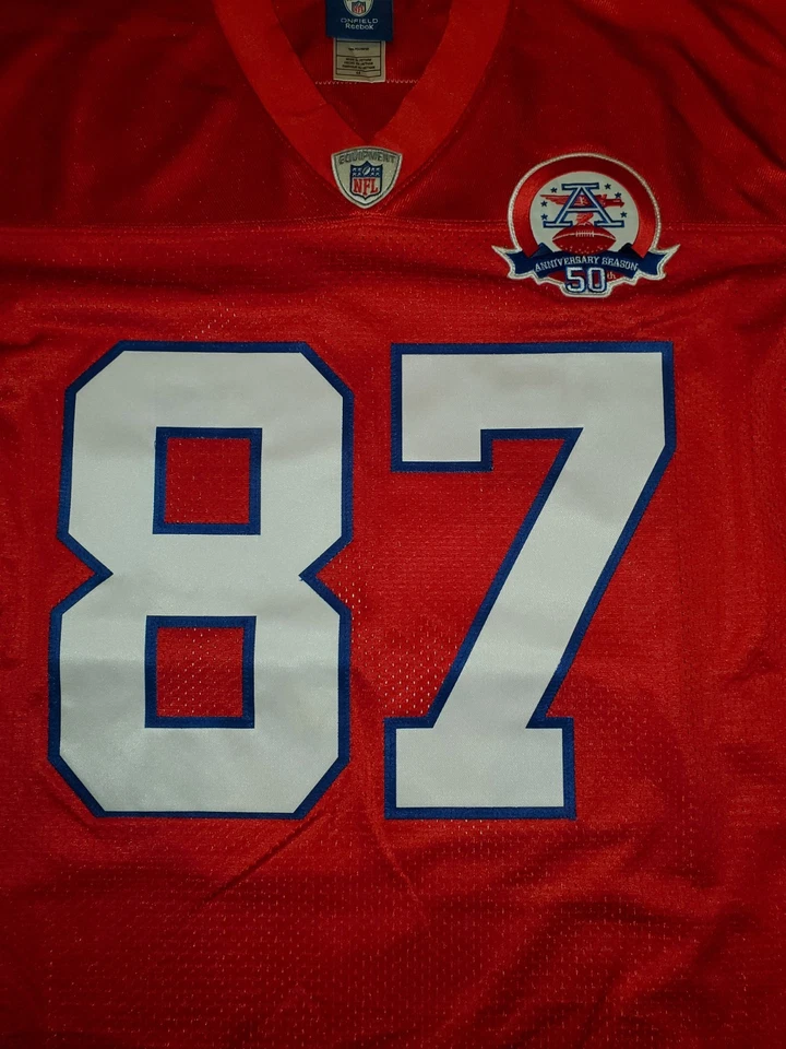 Camiseta deportiva Reebok Rob Gronkowski 2009 roja New England Patriots auténtica del equipo de la NFL 48 Foto 3 de 4