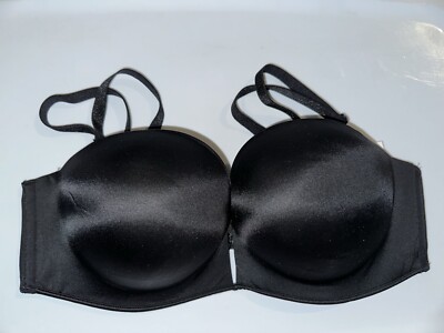 VICTORIA SECRET 36C BOMBSHELL Add-2-Cups PUSH-UP STRAPLESS BRA BLACK NWOT