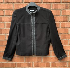 Soon Size 14 Black Crew Neck Full Zip Coat Jacket
