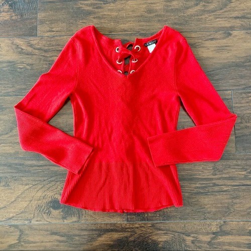 Venus Lace-Up Back Long Sleeve Sweater 