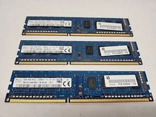 LOT of 3 SK Hynix 4GB 1Rx8 PC3L 12800U RAM Desktop Memory Blue - TESTED