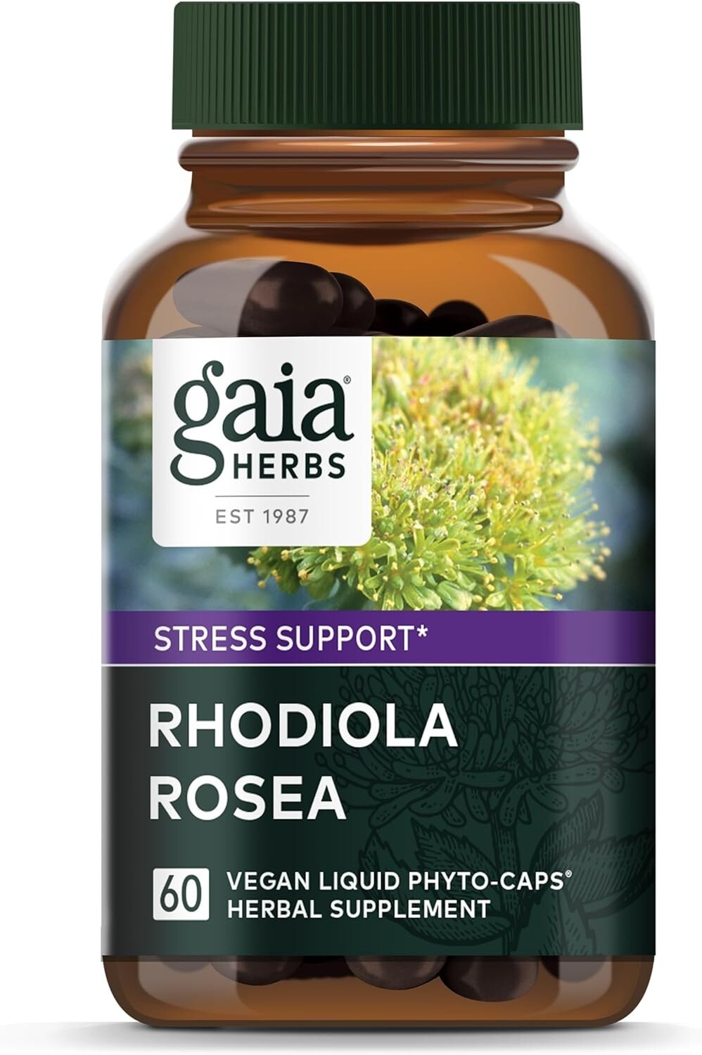 Gaia Herbs Rhodiola Rosea - Stress Support 60 CT Exp. 01/2026