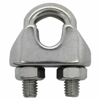 NEW 12MM STAINLESS STEEL 316 WIRE ROPE GRIP DIN 741 CABLE CLAMP BULL DOG