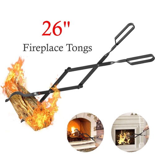 Campfire Tongs Log Grabber 26 Inch Long Firewood Fire Pit Tool Camping