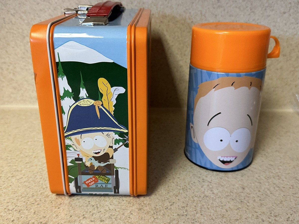 VINTAGE 2001 South Park Timmy Metal Lunch Box Thermos Set