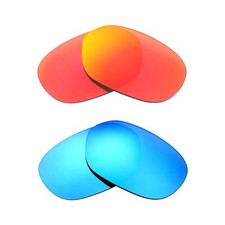 Walleva Fire Red Ice Blue Polarized Lenses For Ray-Ban RB2016 Daddy-O 59mm