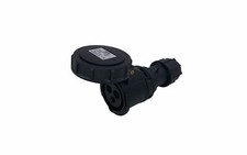 JCE 32 Amp 3 Pin Black Trailing Connector Socket 240V IP67 Waterproof. Stage Lig