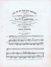 Give Me My Old Seat Mother, antique sheet music, 1846