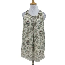 Max Studio Blouse Womens XL Extra Larger Floral Ruffle Keyhole Tie Lined Top