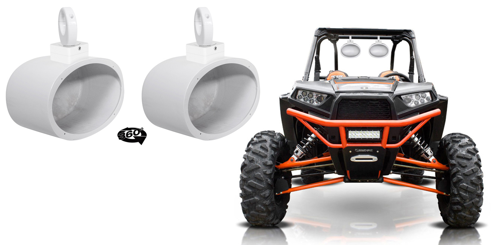 Rockville MAC69W 6x9 Поворотные на 360 колонки из белого алюминия RZRATVUTV