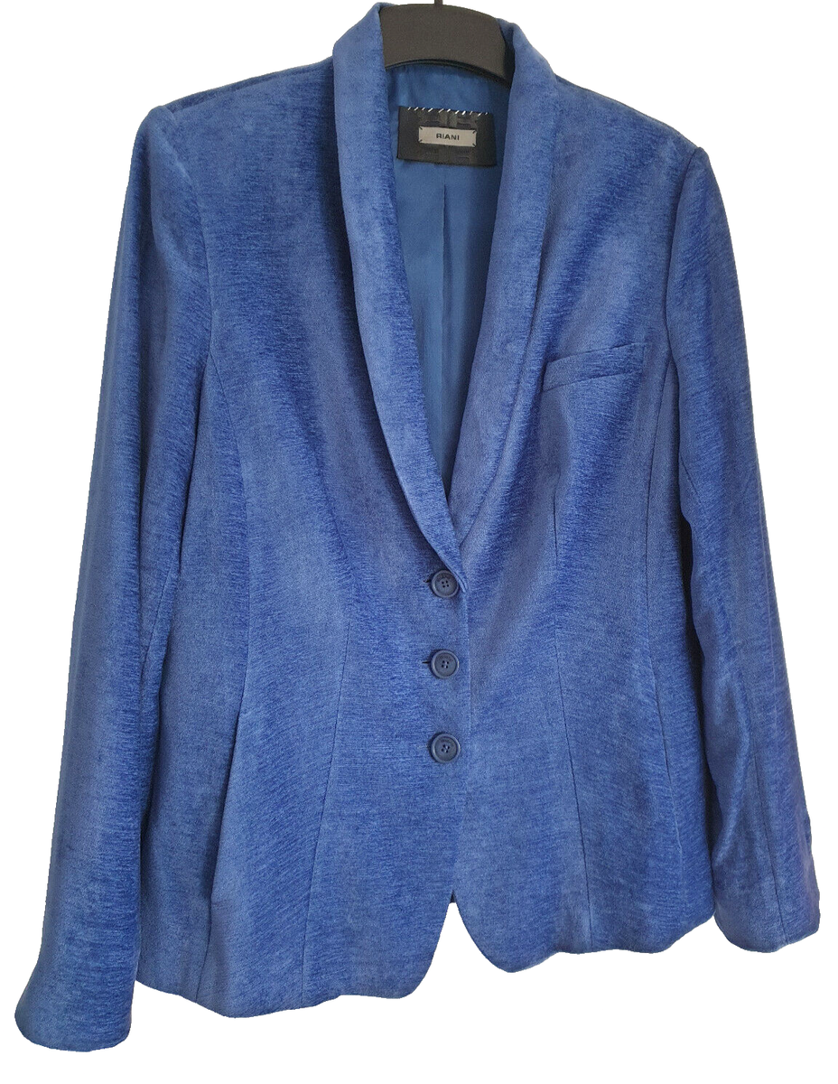 RIANI blaue Blazer Jacke Samtvelour ähnlich 42 (40/42