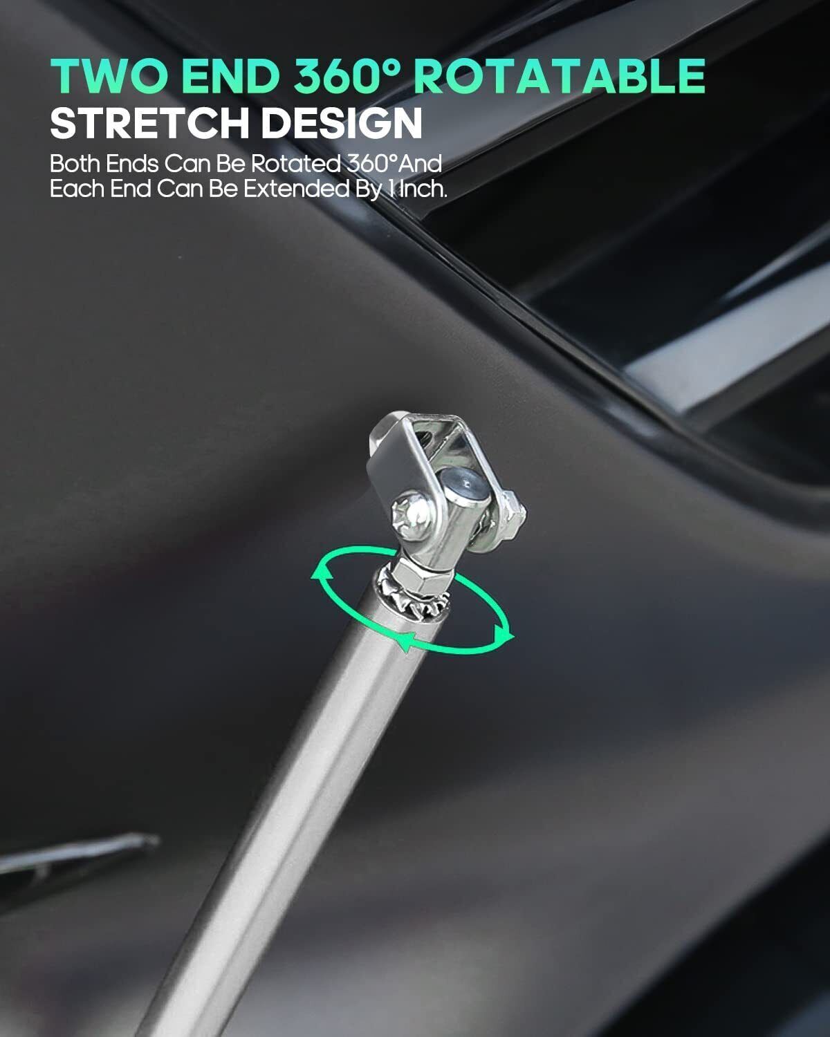 For BMW Car Front Bumper Lip Spoiler Splitter Gloss Black Bod Kit Strut Rods