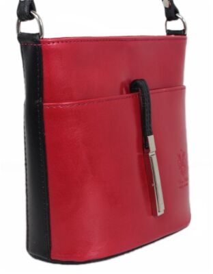 Umhängetasche Damen Leder Schultertasche Frauen Klein Crossbody Rot