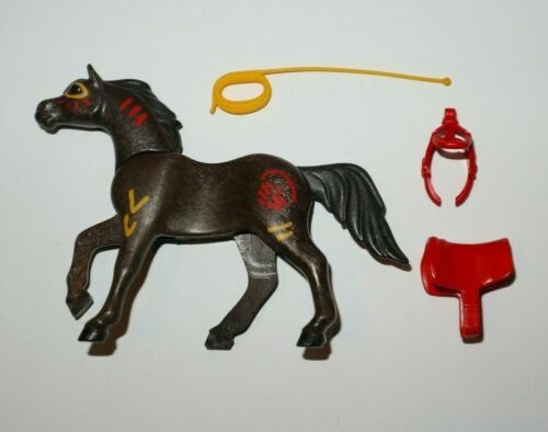 Lot Playmobil Vintage Far West / Indiens - Chevaux, Tipis, Chariots - Années 1989