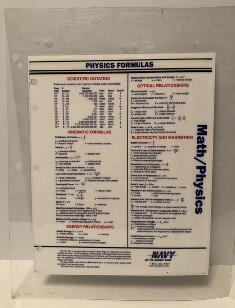 Quick Access Reference Charts- Math/Physics Trigonometry; Calculus; Laminated…