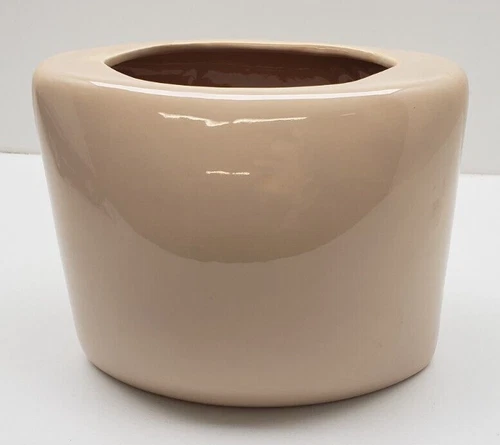 Vintage Haeger Floral USA Cream Planter Vase Rounded Square Shape