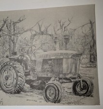 David M Pigg Signed Art Print Dated 1997 Numbered 18/300 John Deere 3020 Tractor
