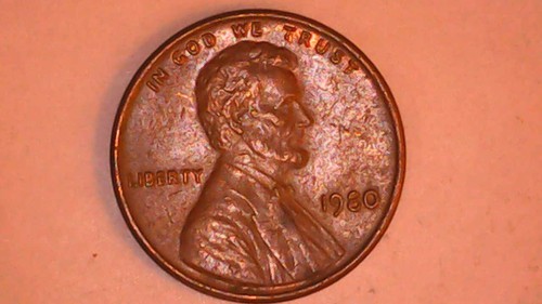 1980 No Mint Mark Lincoln Memorial Penny RV Grease Mark 3.2 grams #2