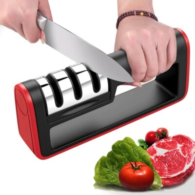 KNIFE SHARPNER Ceramic Tungsten Sharpening Tool Professional Kitchen Easy Sharpe