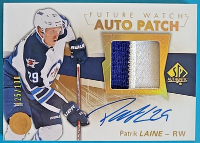 2016-17 Patrik Laine SP Authentic Future Watch RPA Rookie Auto Patch RC /100