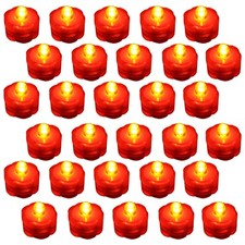 30 Pack Orange Submersible Waterproof Underwater Battery LED Tea Light Wedding