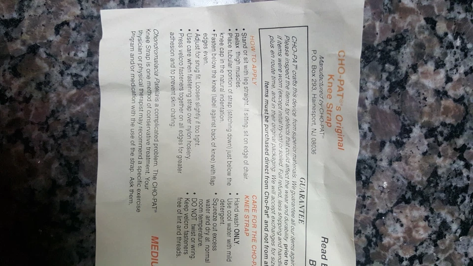 Correa de rodilla Cho-Pat Original nueva en bolsa color flexión para condromalacia rótula Foto 4 de 4