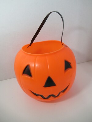 Empire Blow Mold Halloween Pumpkin Candy Trick Treat Bucket Pail vintage 